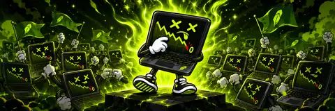 LAPFLOP community banner featuring the laptop mascot and green aura artwork.